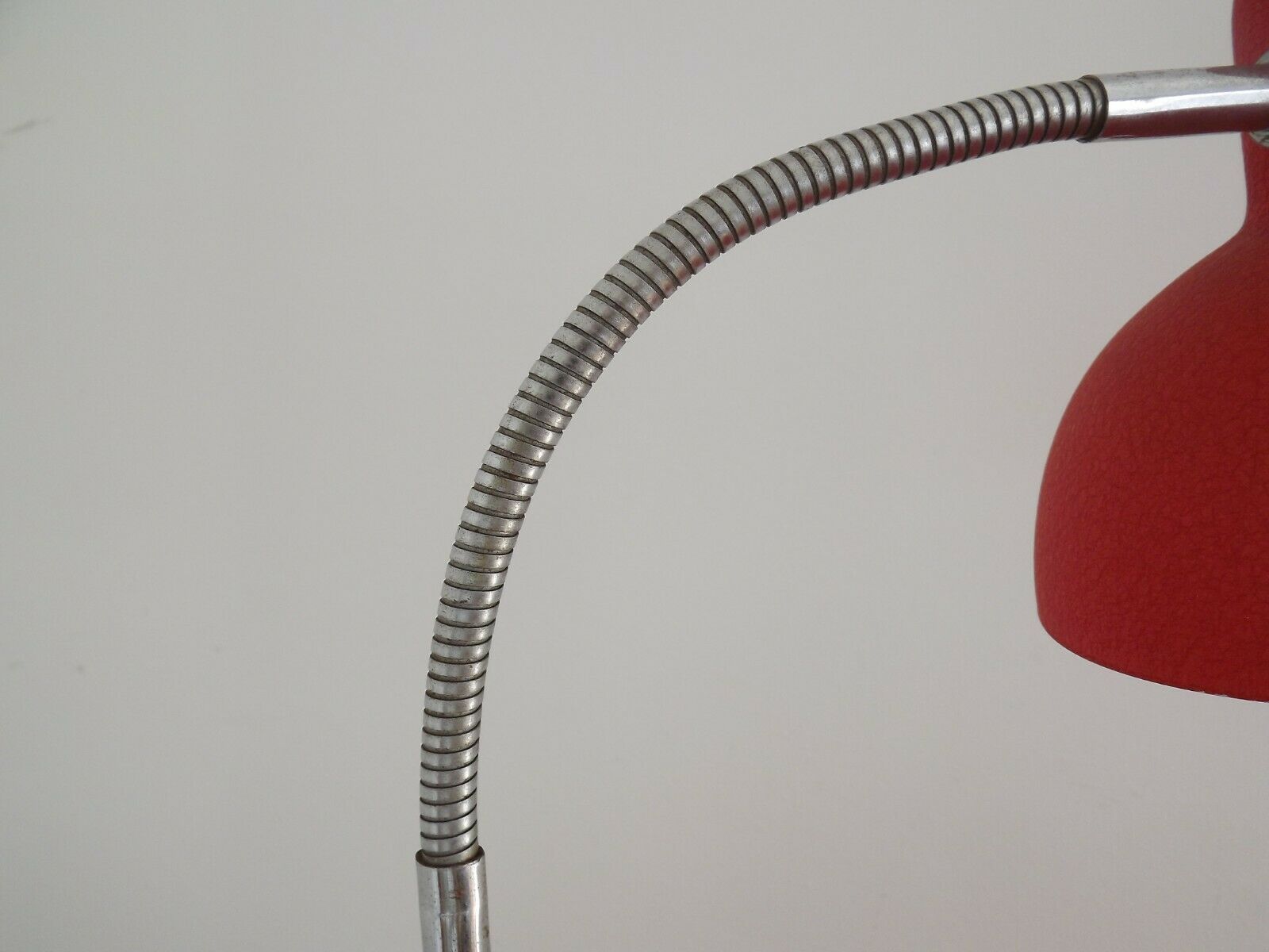 Red & Silver Metal Swan Neck Table Lamp