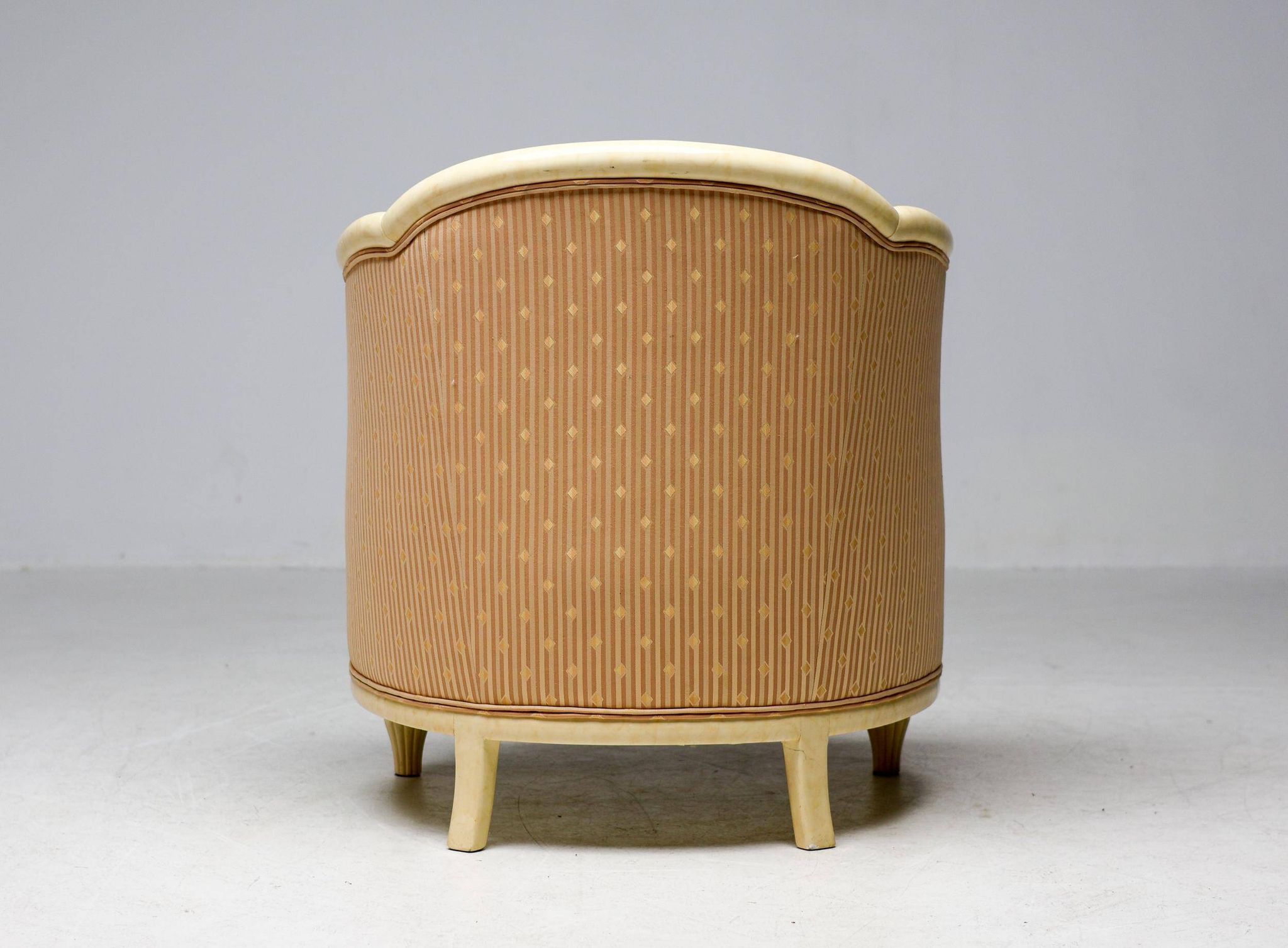 Fine Art Deco Bergère Club Chair Hollywood Regency Style Damask