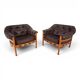 Pair of Coja Leather Lounge Chairs by Sven Ellekaer, 1960