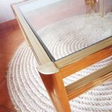 Square metal and glass coffee table