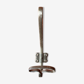 Antique coat hook or coat rack - brushed metal