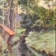 Washing Place Near the Woods by Niles Langlois dated 1907