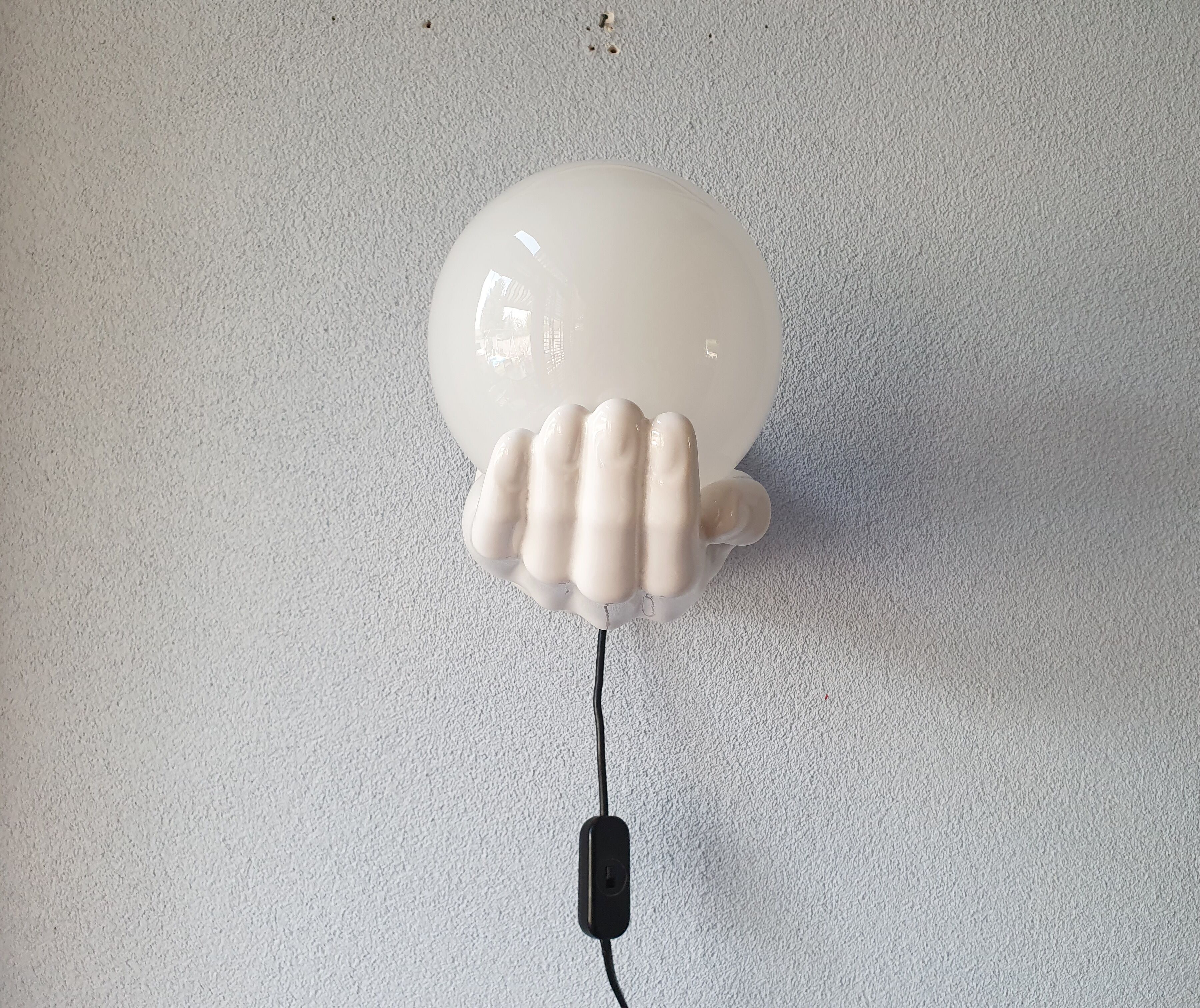 Mid Century ceramic wall lamp, 80s