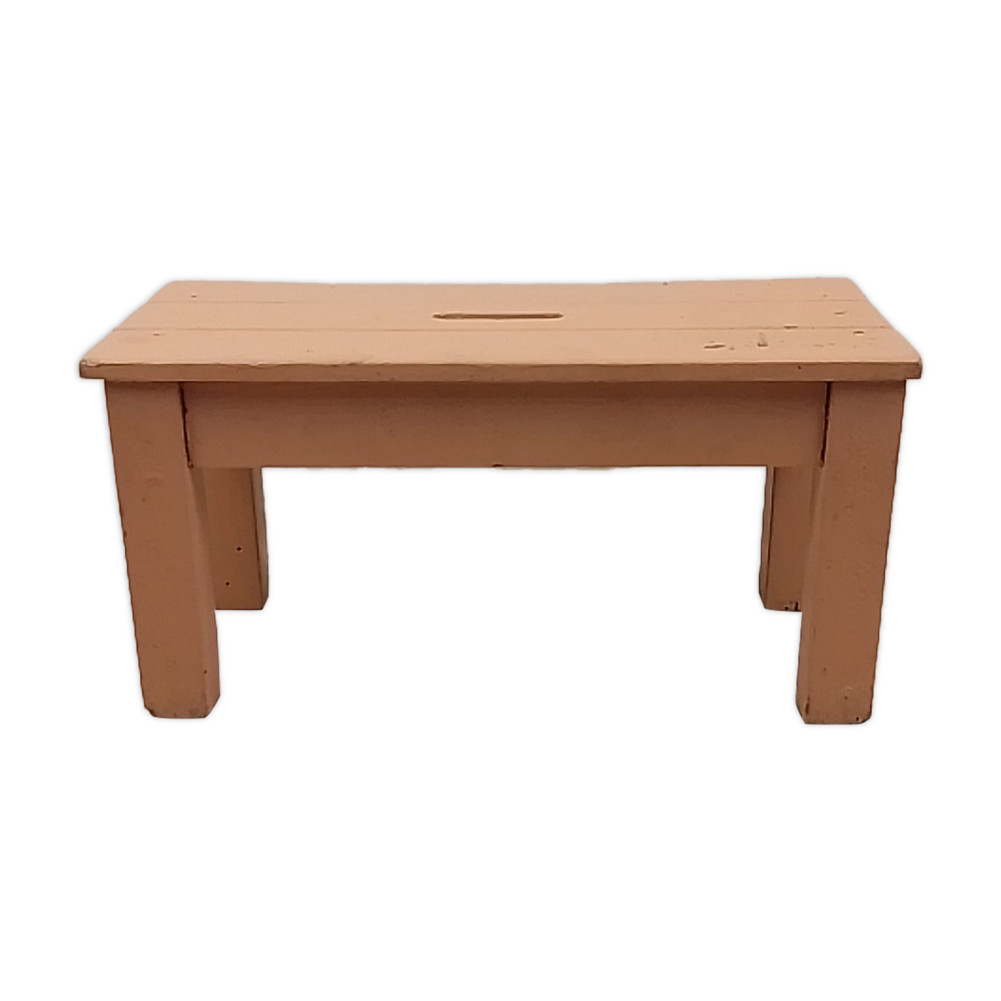 Rectangular wooden step painted pink
