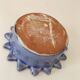 Vide-poche artisanal en faïence bleue