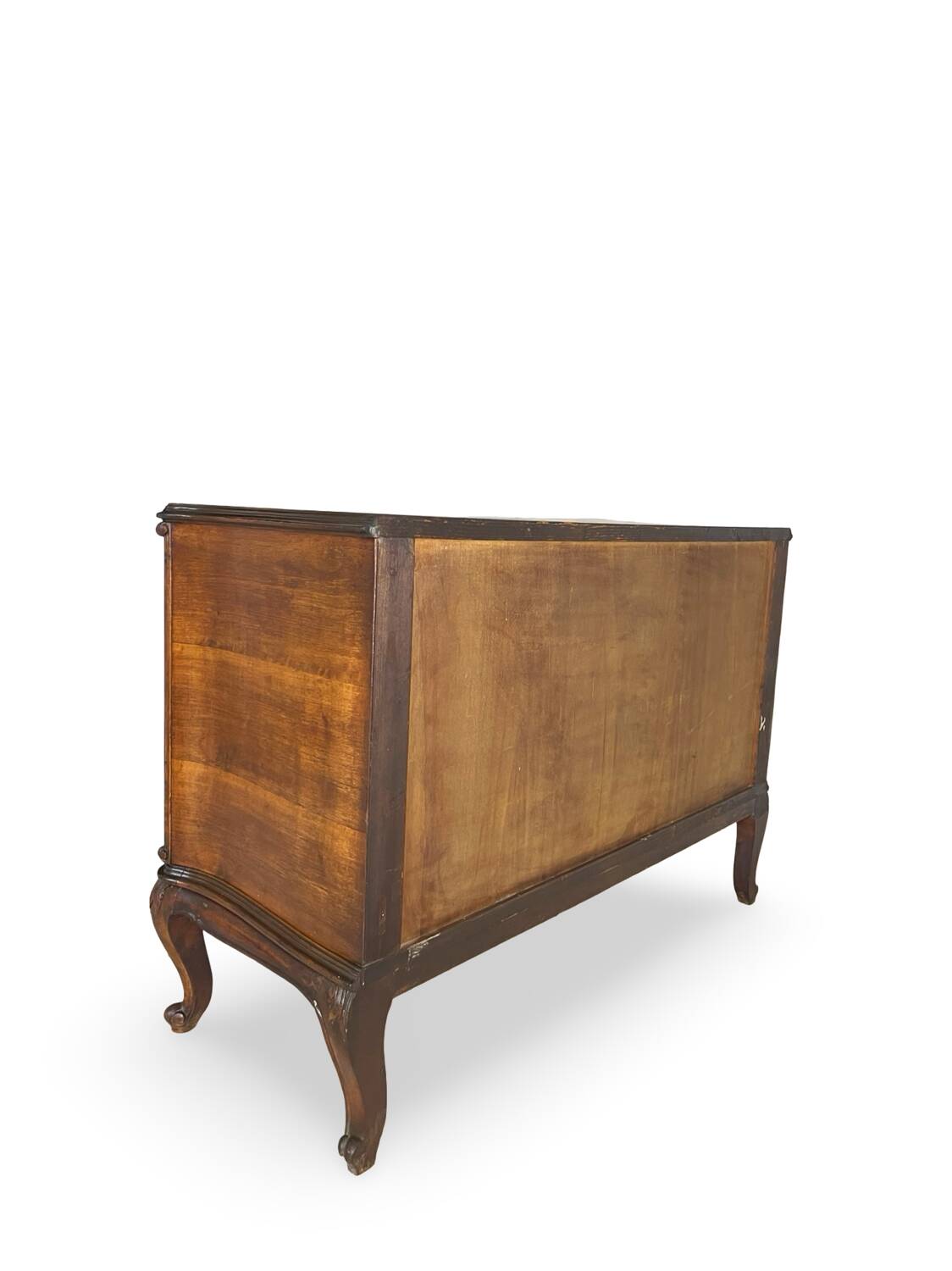 Italian art deco burl walnut chest of drawers, 1940s/50s