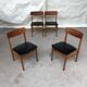 Vintage set of 4 mid century teak dining chairs scandinavian 60s 70s retro danish