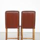 Set of 4 English style dining chairs in cognac-colored leather