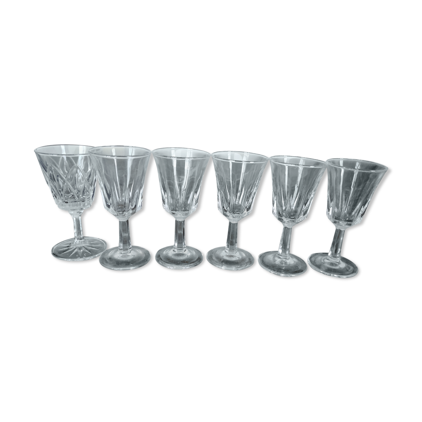 6 old digestive glasses