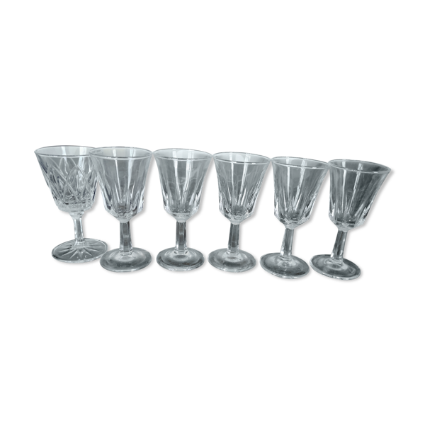 Set de 6 anciens verres à digestif