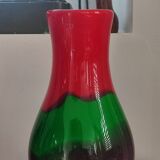 Tricoloured domed vase in thick glass