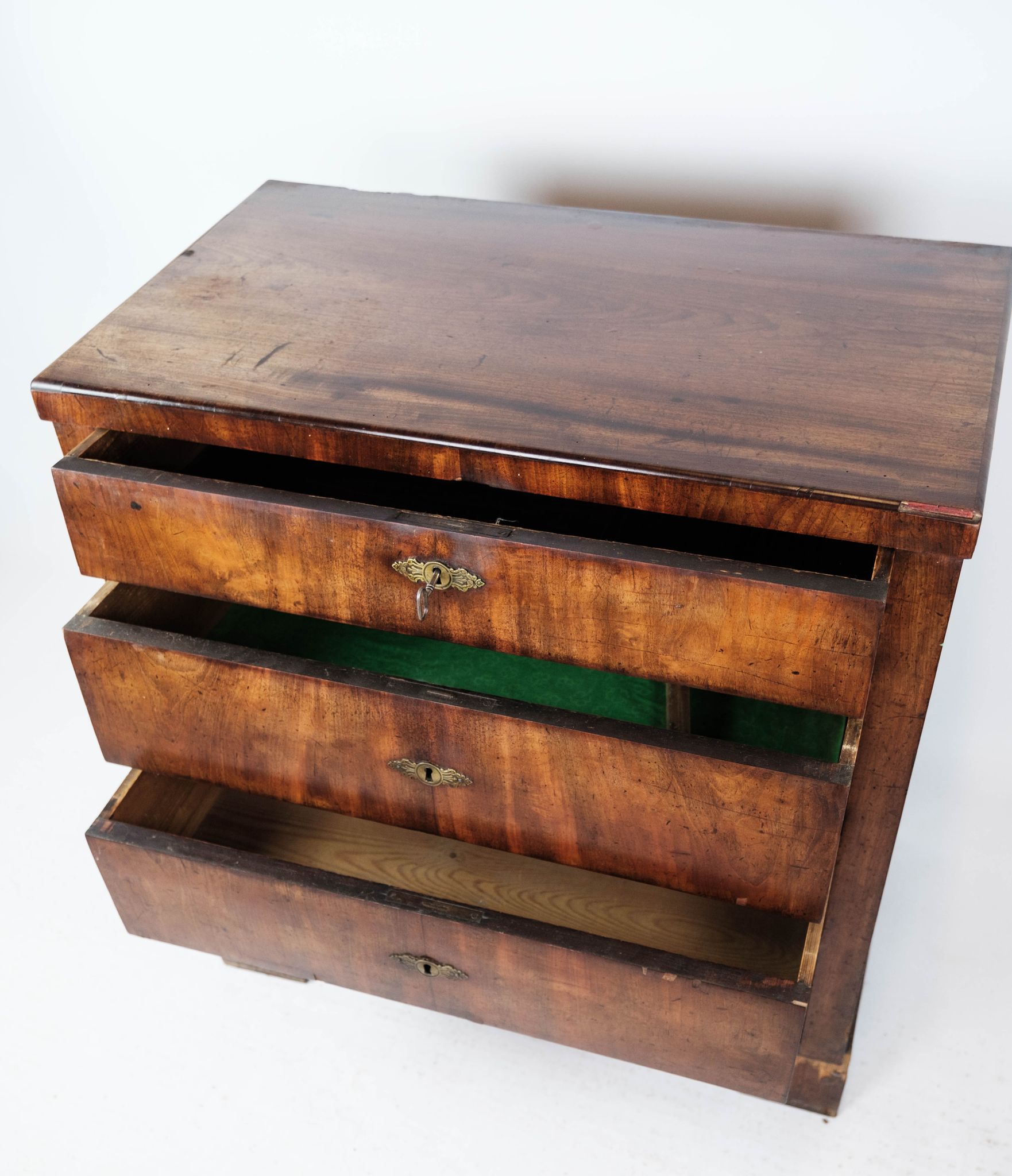 Empire chest of drawers with four drawers of mahogany, 1840s