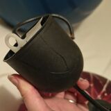 2 red glass Tosel pendants