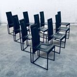 Postmodern architectural dining chairs, Italy, 1980s, set of 10