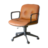 Ico Parisi armchair for MIM cognac and rosewood leather