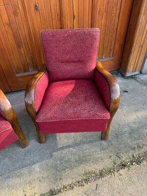 Hungarian Art Deco Armchairs, 1930s, Set of 2