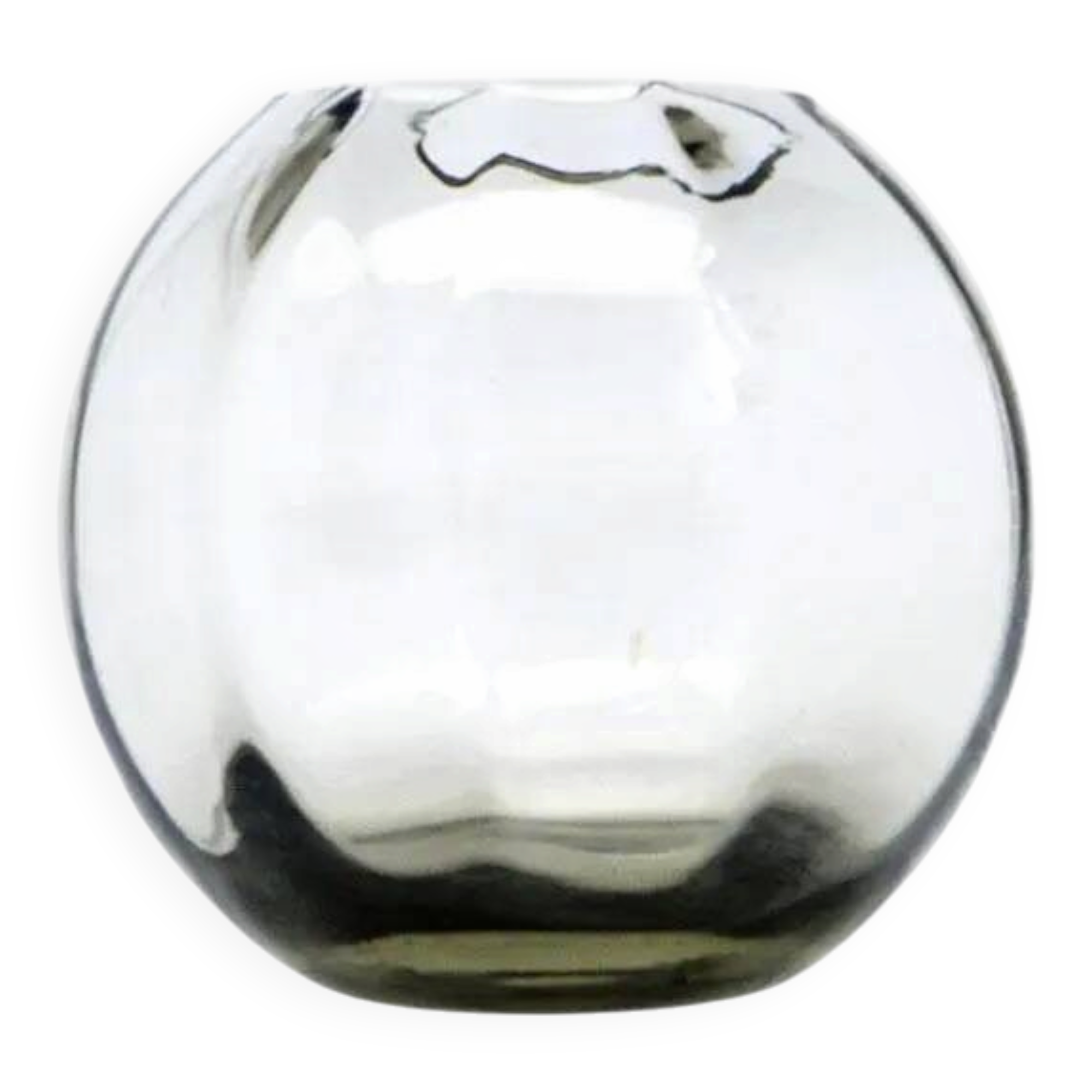 Art Deco sphere vase, glass, Niemen Glassworks, Poland, 1930s