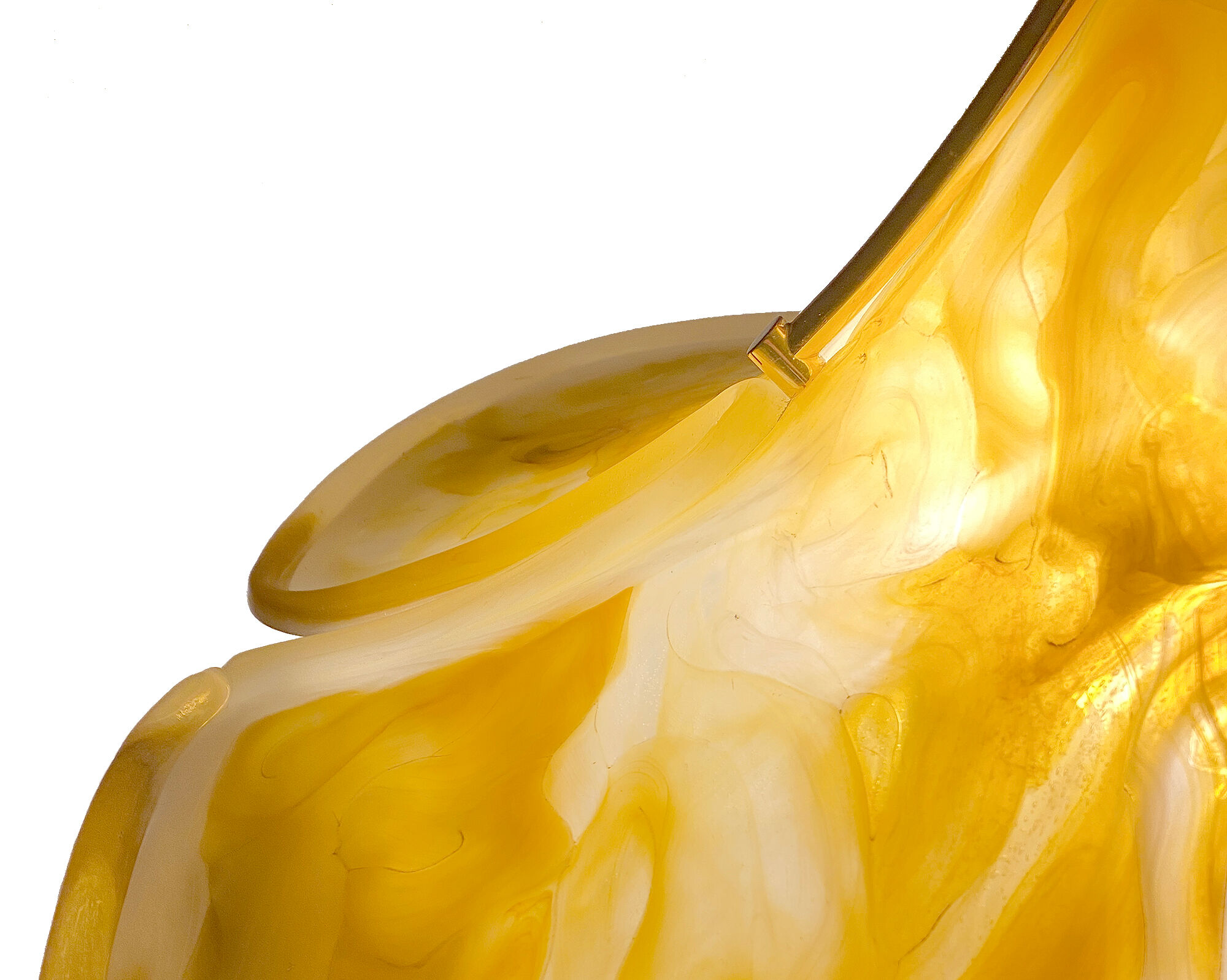 Vintage XXL Space Age pendant lamp, Plexiglas & Brass, 70s