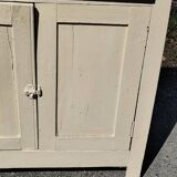 Small Parisian sideboard with one drawer and two doors, white lacquered