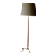 Danish teak floor lamp with brass tripod foot, 1960s
