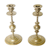 Pair of brass candlesticks