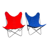 Pair of vintage BKF butterfly chairs (Knoll) - 1960s