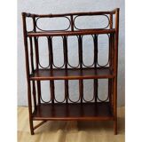 Dark rattan shelf