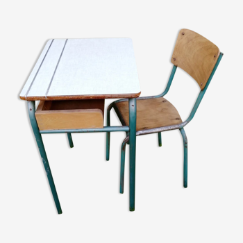 Adult-sized school desk and matching chair