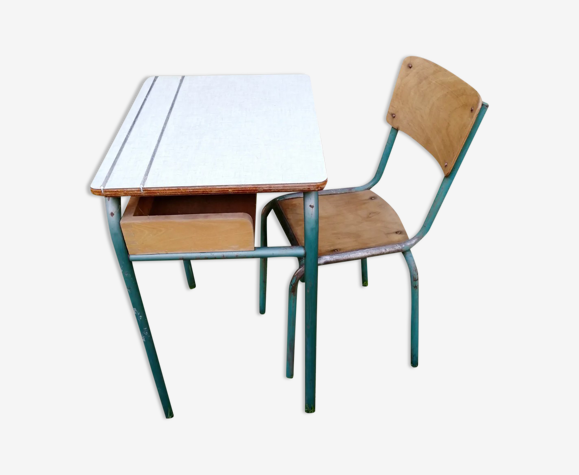 Bureau d´écolier taille adulte et sa chaise assortie | Selency