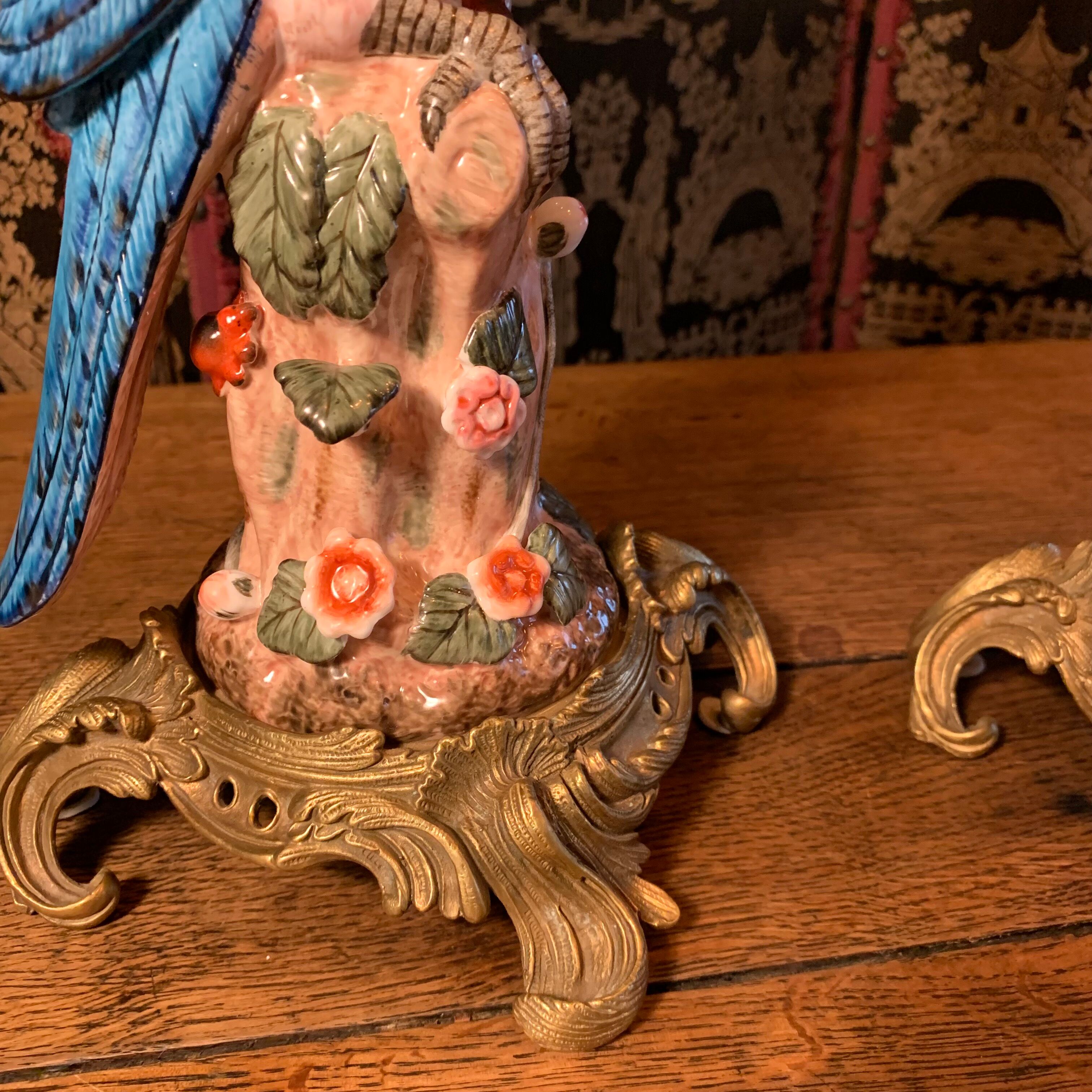 Pair of candle holders "Parrots"