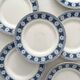 6 antique dessert plates, ironstone "Nancy" Sarreguemines