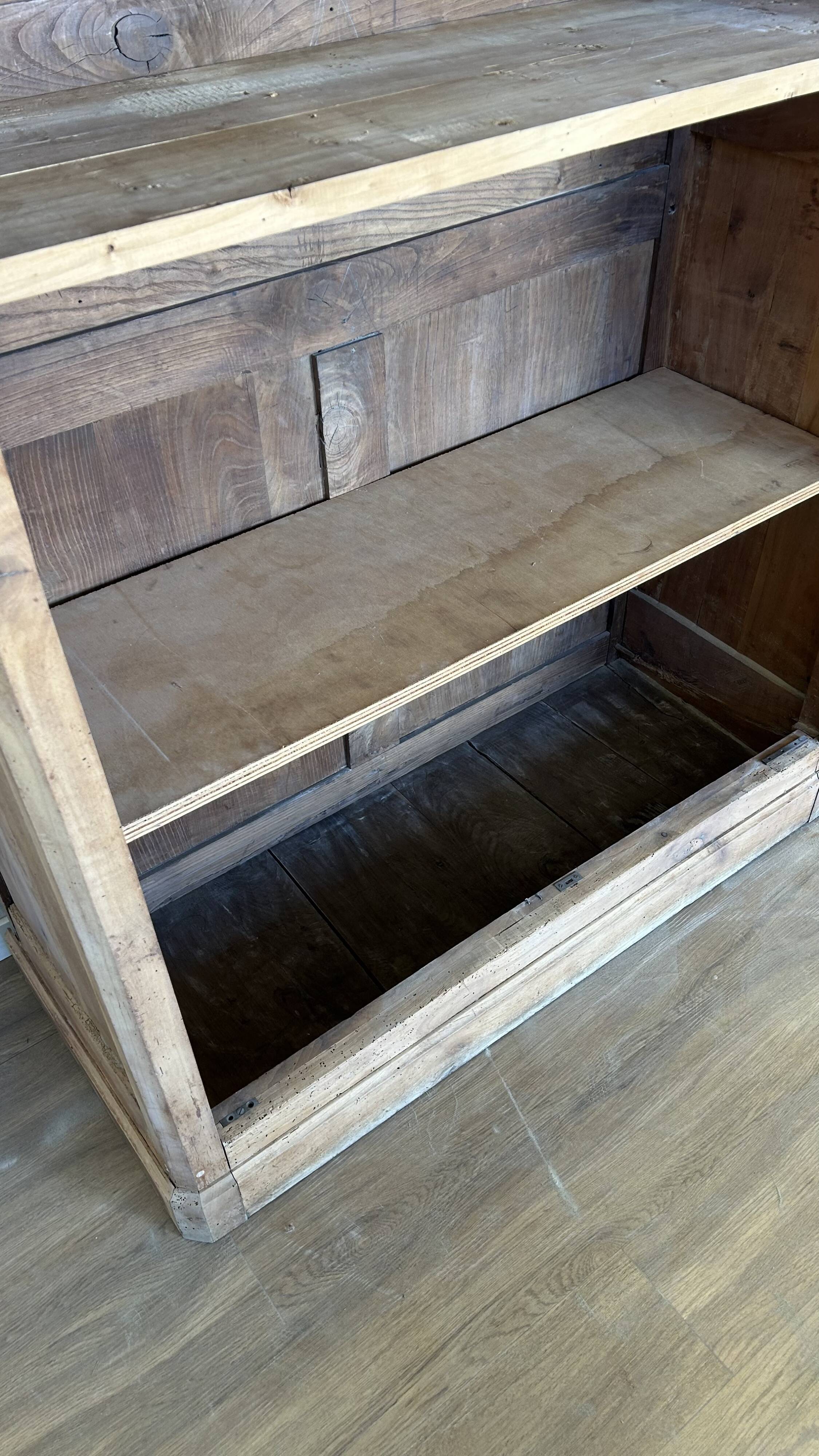 Old solid wood airbrushed wardrobe