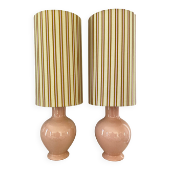 Pair of ceramic “Bonbon” lamps