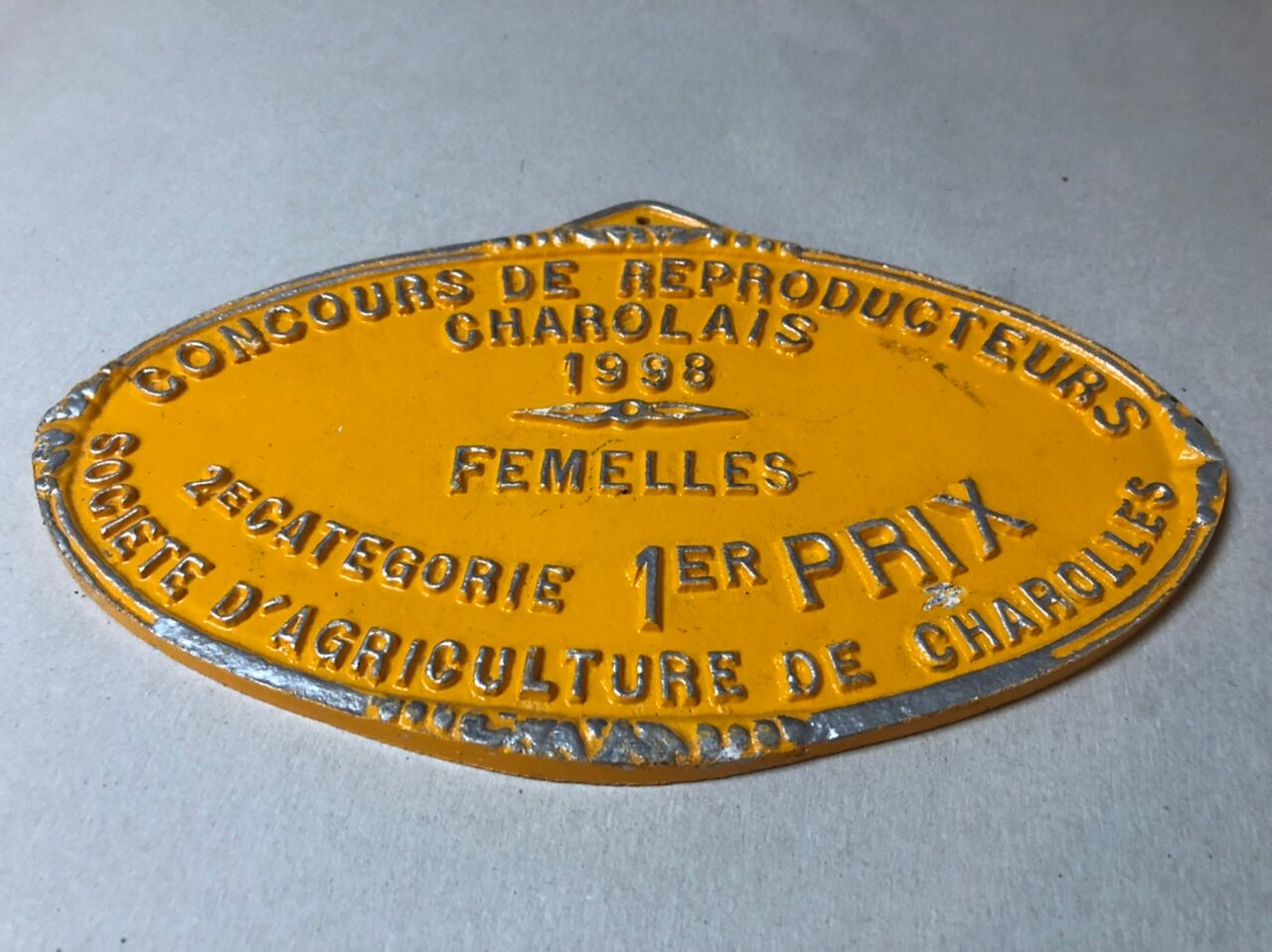Plate competition agricole Charolles 1998 orange