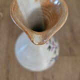 Carafe or jug in stoneware with hand-painted floral motifs