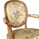 Pair of Louis XVI style armchairs in silk