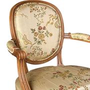 Pair of Louis XVI style armchairs in silk