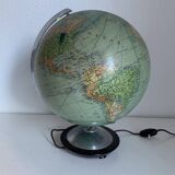 Globe terrestre, mappemonde en verre Colomb édition politique, 1950