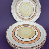 Set 11 plates Gien France model Etna spirals bohemian retro 1970