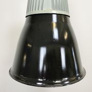 Set of 4 Industrial  Black Enamel Pendant Lamps from Elektrosvit, 1970s