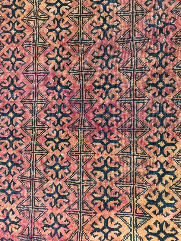 Carpet vintage made afghan turkmen hand 105 x 152 cm