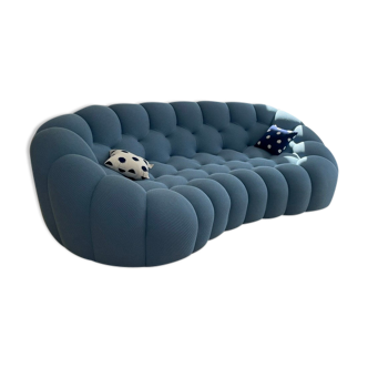 Sofa 3 seats rounded Roche Bobois Bubble 2 blue denim