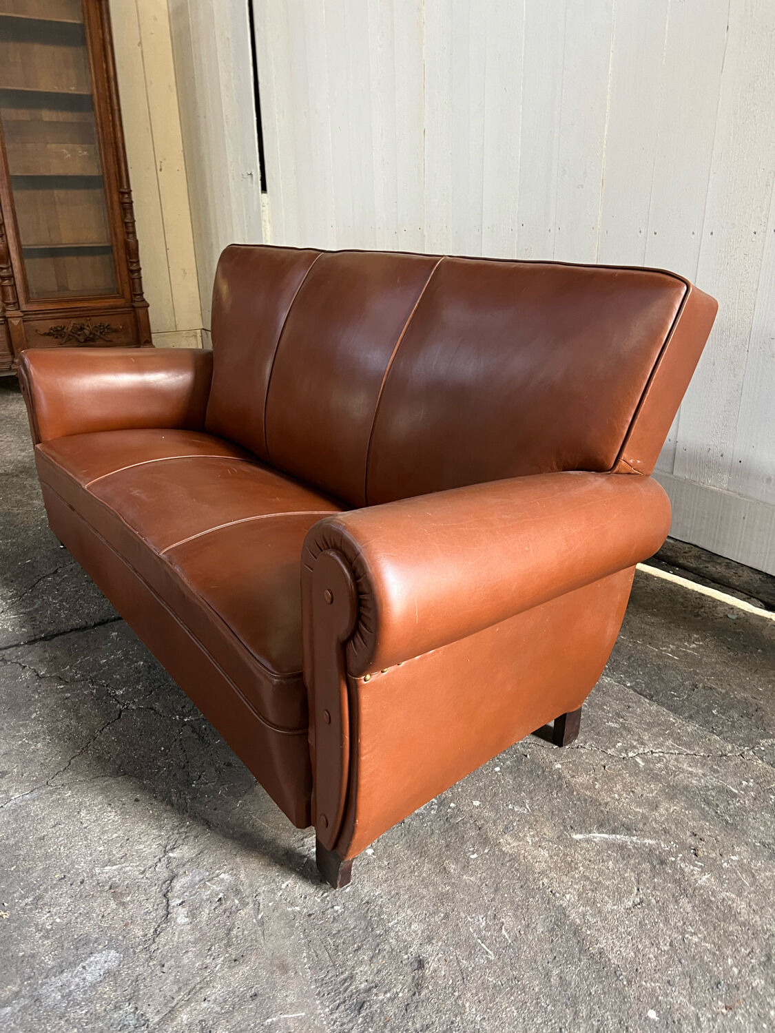 Leather club sofa