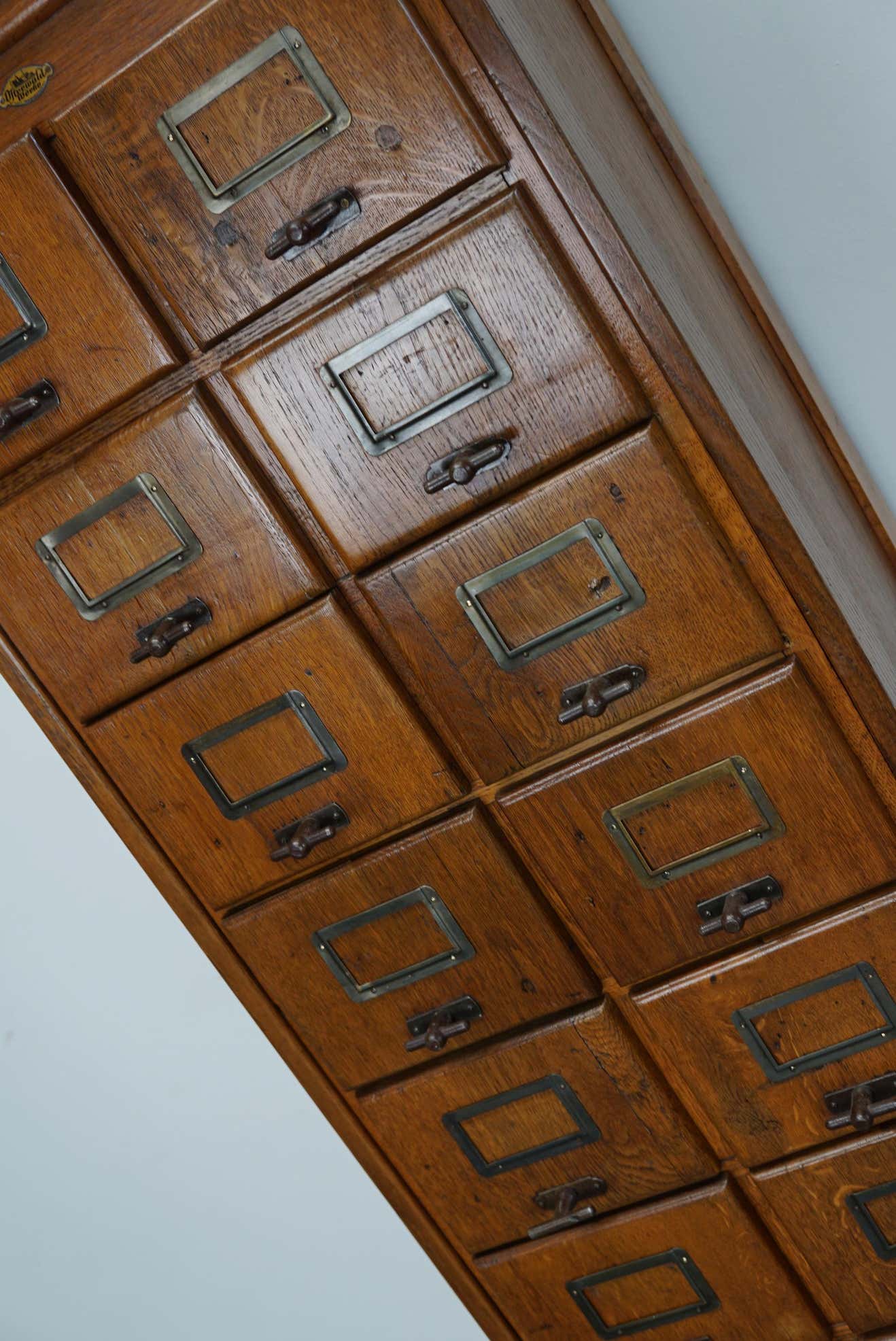 German oak drawer bank filing cabinet circa 1950
