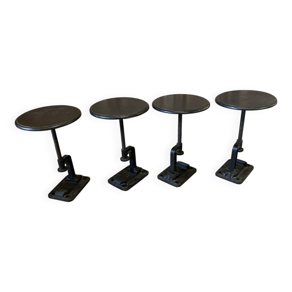 4 tabourets réglables noirs