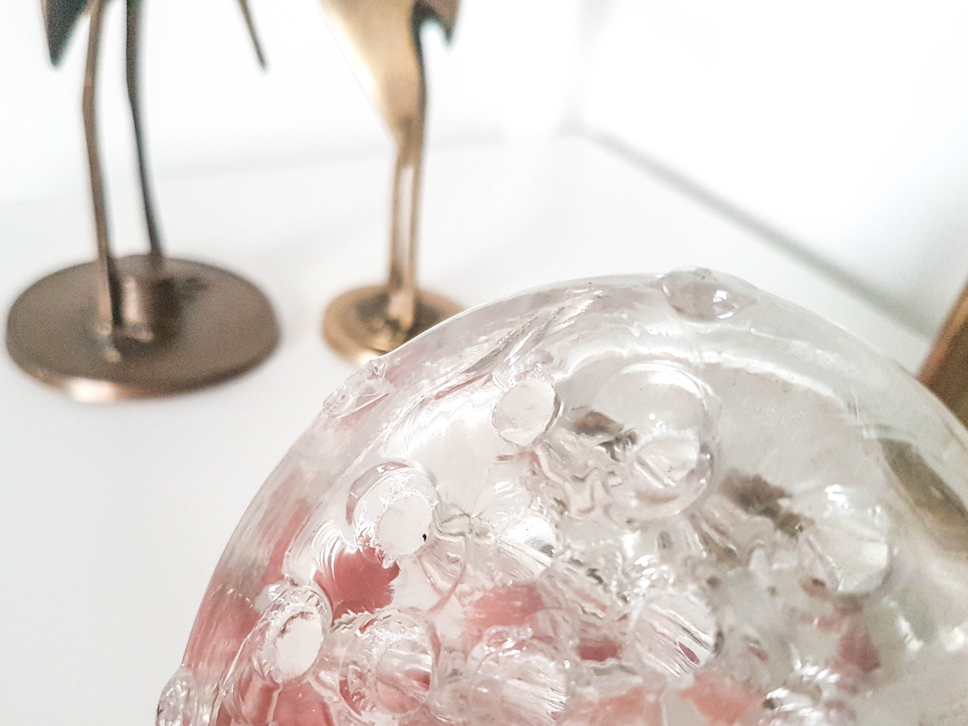 Vintage glass flower pick made in France