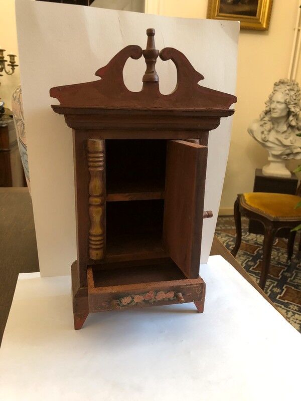 Vintage wooden doll cabinet