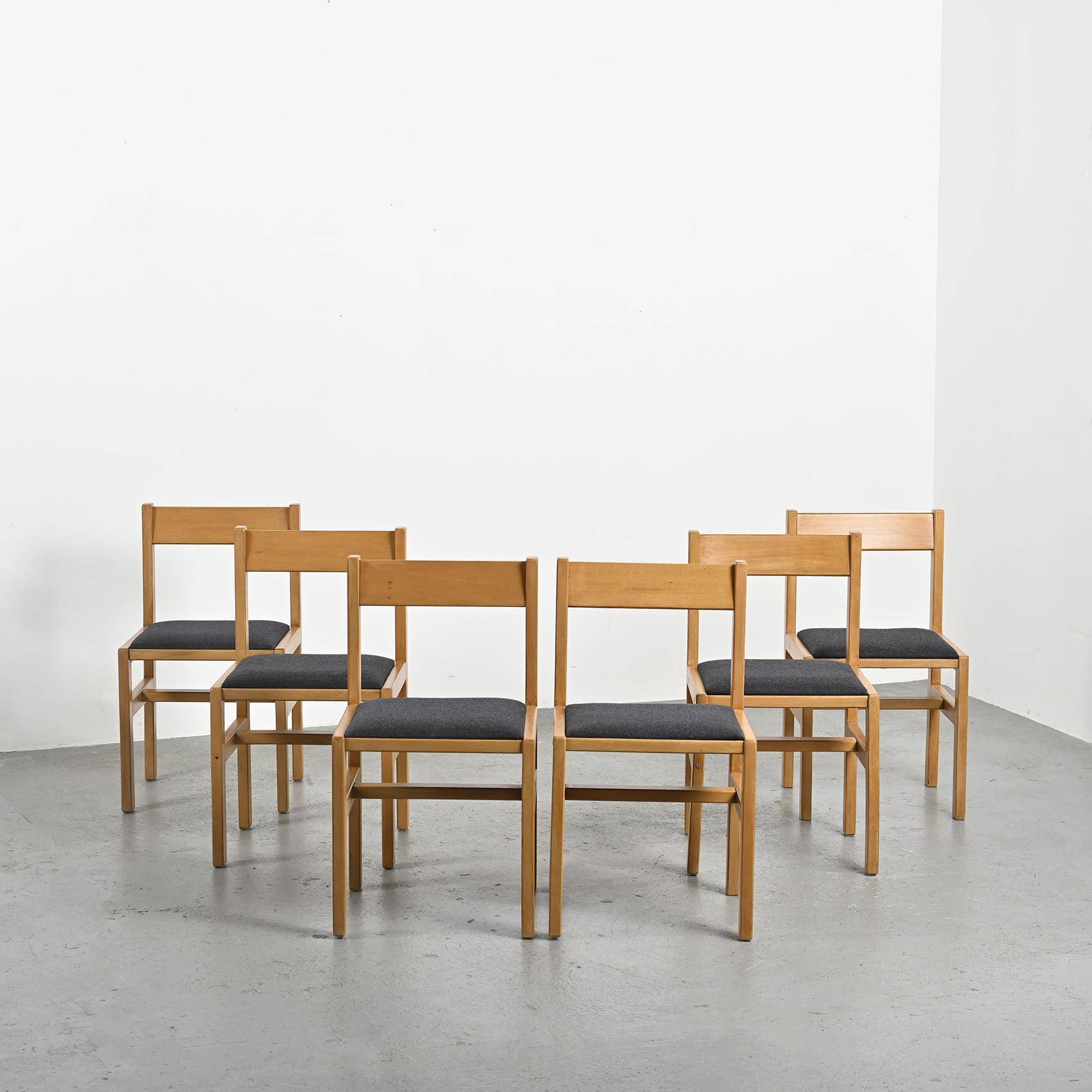 Chaise en Acajou Blond par André Sornay, circa 1960