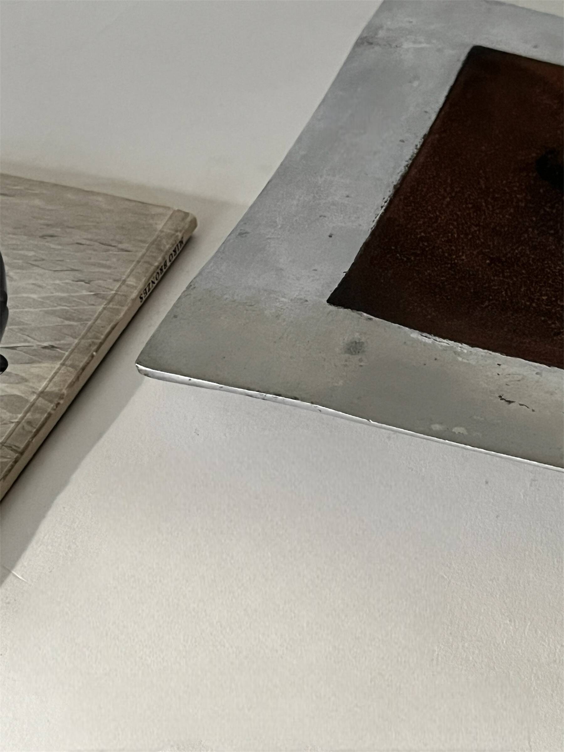 Large brushed metal (aluminum) pocket, 20th century design