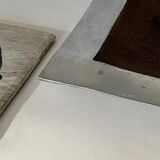 Large brushed metal (aluminum) pocket, 20th century design